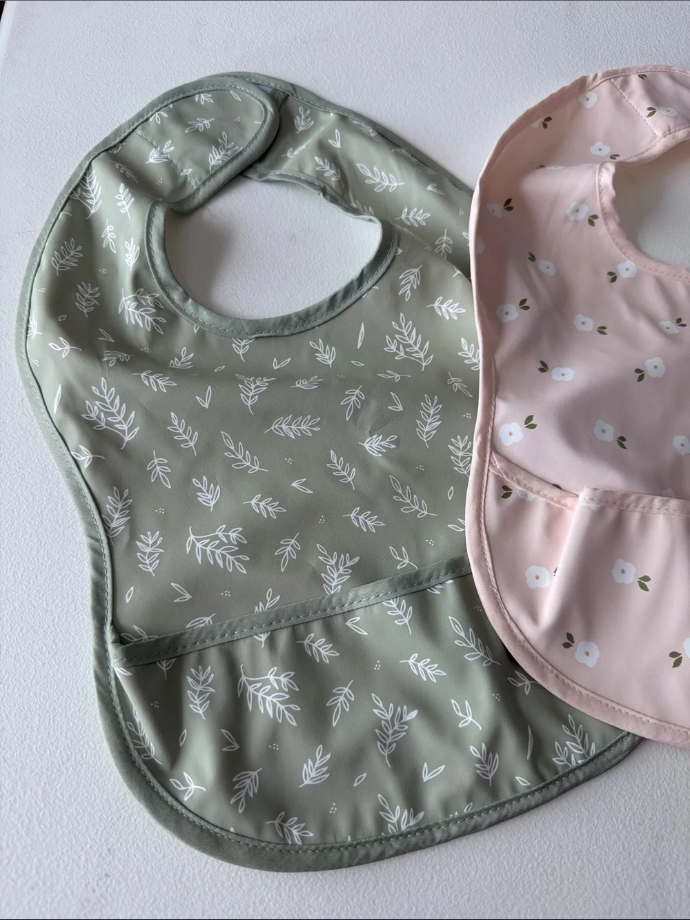 Keababies - Baby Waterproof Bibs - Pack of 3 (Pink, Sage, Mint)